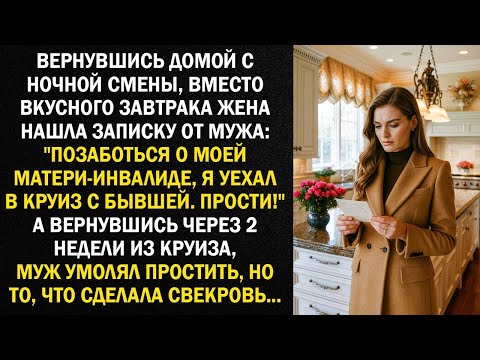 Видео: "Позаботься о моей матери-инвалиде, я уехал в круиз с бывшей. Прости!" А вернувшись, муж умолял...