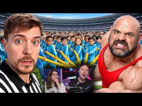 Видео: 100 Детей VS Самый Сильный Человек В Мире! | РЕАКЦИЯ на MrBeast