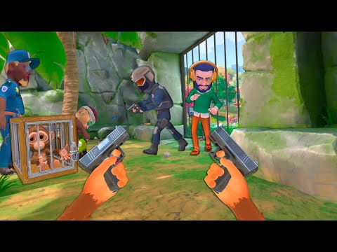 Видео: ОБЕЗЬЯНА БЬЕТ ЛЮДЕЙ В ЗООПАРКЕ - I AM MONKEY