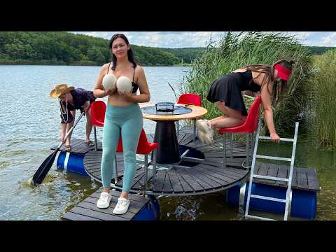 Видео: Приготовили Омлет из Страусиных Яиц на Плавучем Мангале