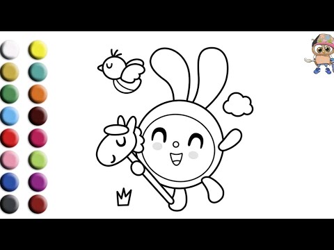 Видео: Раскраска для детей МАЛЫШАРИКИ / КРОШИК. Мультик-раскраска. Учим цвета.