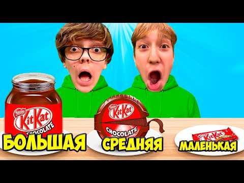 Видео: БОЛЬШАЯ , СРЕДНЯЯ или МАЛЕНЬКАЯ Еда Челлендж !!