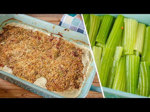 Видео: СЛИВОЧНЫЙ ГРАТЕН С СЕЛЬДЕРЕЕМ | запеченный сельдерей с соусом блю-чиз | простой овощной рецепт