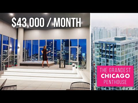 Видео: Великолепный пентхаус в Ривер-Норт в Чикаго — настоящая роскошь за 43 000 долларов в месяц