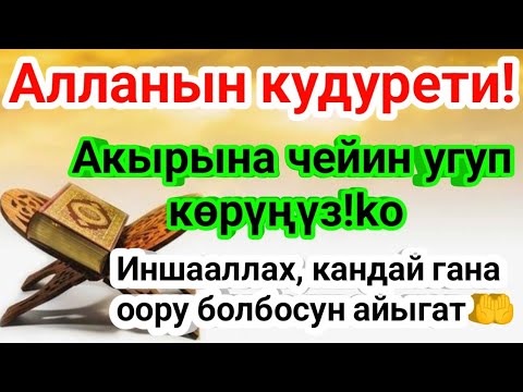 Видео: Акырына Чейин Угуп Көр — Шыпааны Алла Берет! 🤲