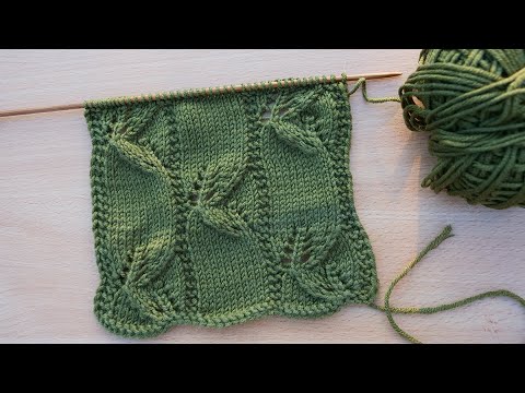 Видео: Узор «Планки листиков» спицами 🍃