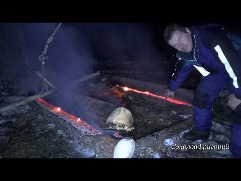 Видео: Нодья из двух брёвен. Два варианта.