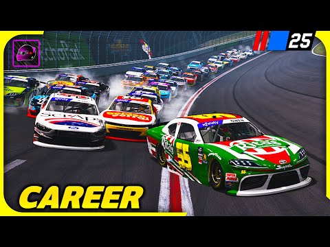 Видео: В этой гонке на суперскоростной трассе было несколько крупных событий — режим карьеры NASCAR 25: ...