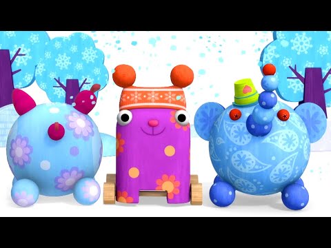 Видео: Зима в деревянном месте 🎄🌨️ – Все серии – Сборник – Деревяшки | Развивающий мультик для малышей