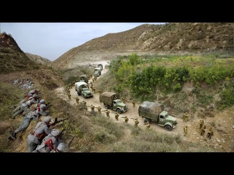 Видео: Китайская армия устроила засаду на единственной дороге японской транспортной бригаде, стерла их с