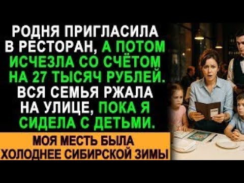 Видео: Родня сбежала со счётом на 27 000 ₽ — я осталась с детьми. Моя месть была ледянее зимы!
