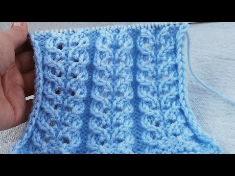 Видео: Для мохера просто в точку.  Ажурные нежные рельефные дорожки спицами. 209