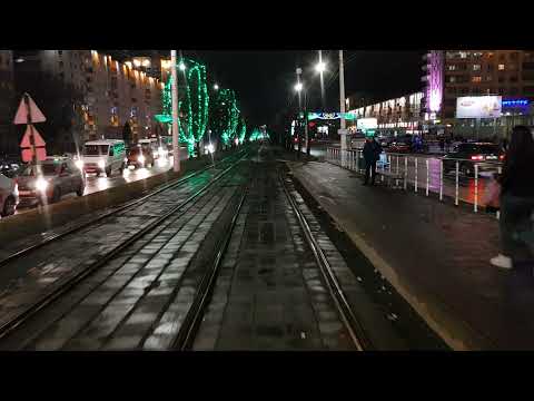 Видео: Витебский трамвай. Предновогодний город из кабины трамвая второго маршрута. Часть 1. 17.12.2021