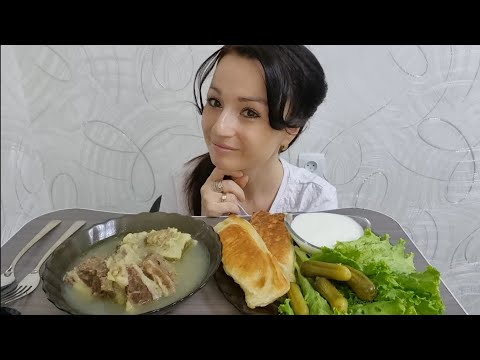 Видео: Отварная Говядина с Бульоном/Пирожки с Картофелем🤩#mukbang#kristinakiss#food#