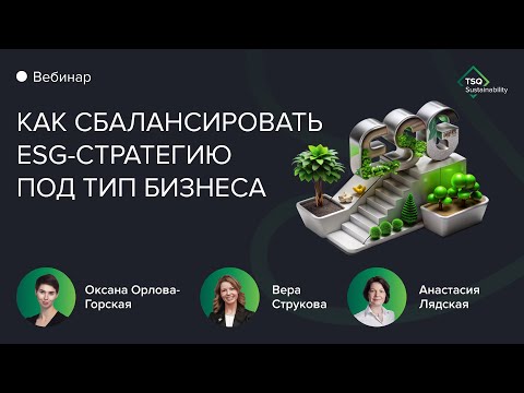 Видео: Как сбалансировать ESG-стратегию под тип бизнеса? | TSQ Sustainability