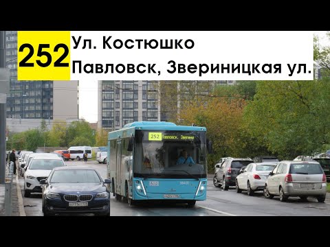 Видео: Автобус 252 "Ул. Костюшко - Павловск, Звериницкая ул."
