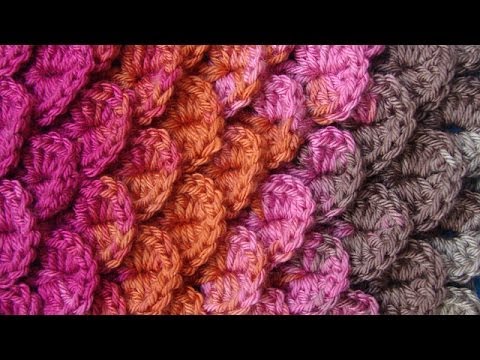 Видео: Узор 18 Чешуйки Сrocodil crochet pattern Вязание крючком