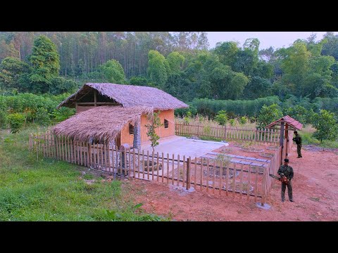 Видео: 90 дней строят бамбуковые дома, заборы, бамбуковые столы и стулья, цветочный парк.