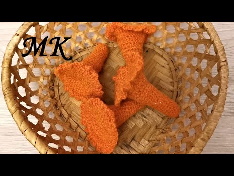 Видео: Гриб лисичка крючком, мастер-класс. Получились как живые!