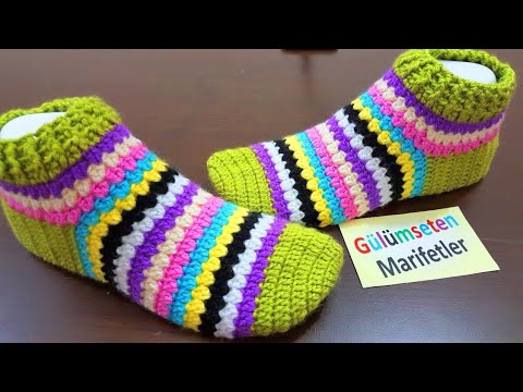 Видео: вязание тапочки спицами