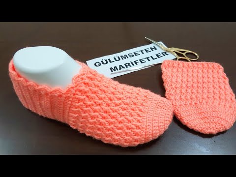 Видео: вязание тапочки спицами