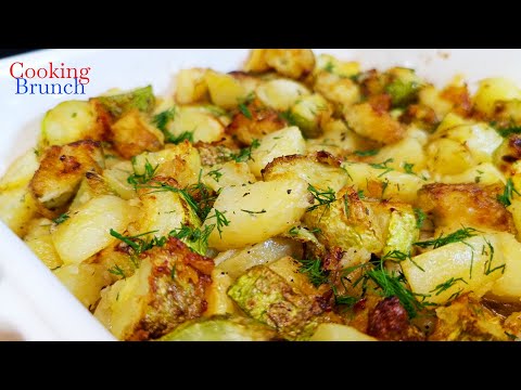 Видео: Картошка с кабачками в духовке. Мой любимый рецепт с кабачками!
