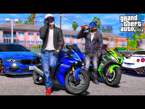 Видео: РЕАЛЬНАЯ ЖИЗНЬ В GTA 5 - КУПИЛИ МОТОЦИКЛЫ YAMAHA R6 И KAWASAKI NINJA! ШАШКИ НА МОТОЦИКЛАХ! 🌊ВОТЕР