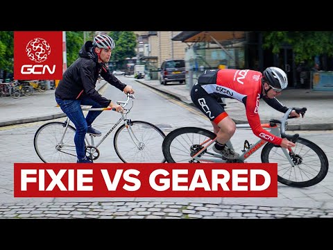 Видео: Fixie Vs Geared: какой велосипед быстрей для езды по городу?