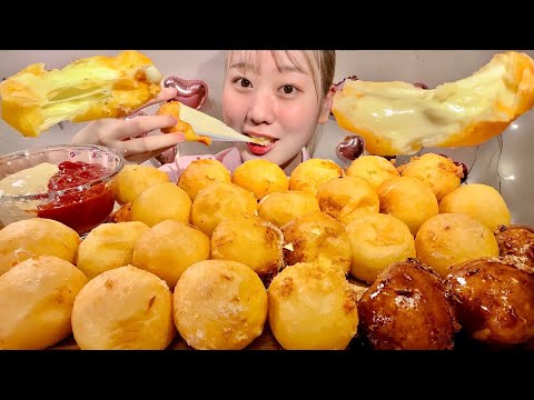 Видео: ASMR жареный сырный шарик【русские субтитры】【Mukbang/ Eating Sounds】