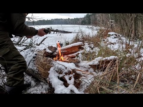 Видео: Перший лід на озері, відкрив з м'ясом