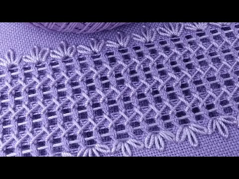 Видео: Вишивка простою мережкою| Дизайн для бордюра|Hand embroidery|
