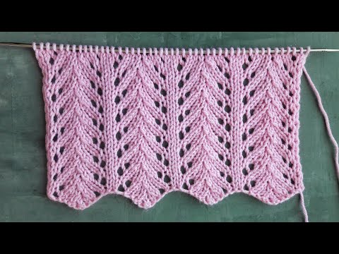 Видео: Ажурный узор спицами Перья для вязания летних топов, джемперов, носков