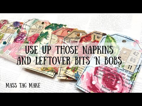 Видео: Используйте салфетки и оставшиеся Bits ‘n Bobs | Массовое создание тегов | 🦋ShanoukiArt🦋🧿