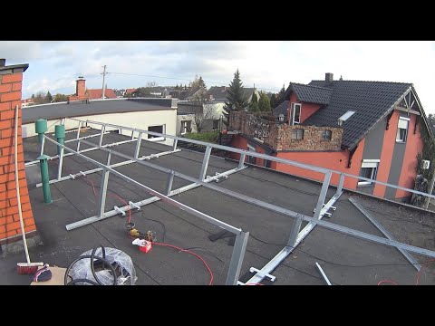Видео: Монтаж солнечных панелей мощностью 6kW. Часть 1