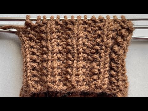 Видео: Вяжется легко. эффектная резинка по кругу на спицах#knitting#вязаниеспицами