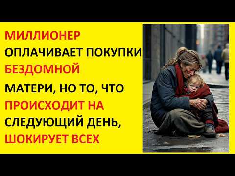 Видео: МИЛЛИОНЕР ОПЛАЧИВАЕТ ПОКУПКИ БЕЗДОМНОЙ МАТЕРИ, НО ТО, ЧТО ПРОИСХОДИТ НА СЛЕДУЮЩИЙ ДЕНЬ, ШОКИРУЕТ