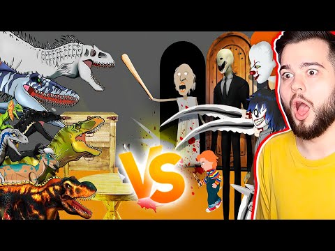 Видео: БАБКА ГРЭННИ против ДИНОЗАВРОВ Анимация😱🦖GRANNY vs ДИНОЗАВРЫ Мульт