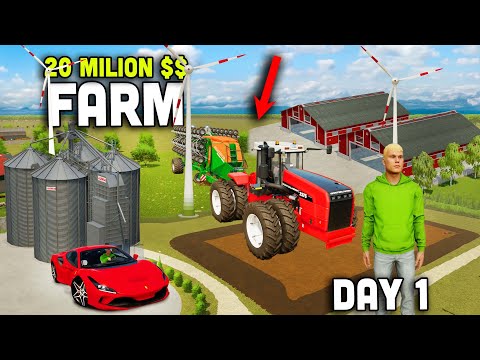 Видео: ДЕНЬ 1 👉 20 МИЛЛИОНОВ $$ Ферма на плоской карте! 🚜 ПЕРВОЕ ОГРОМНОЕ ПОЛЕ!