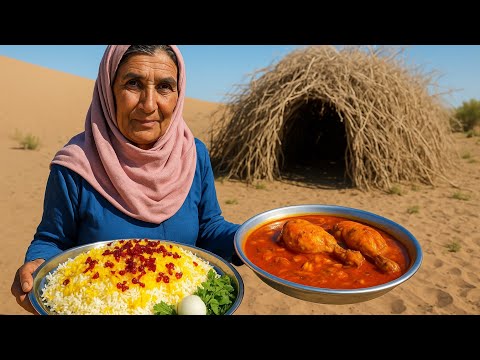 Видео: Приготовление курицы и риса в пастушьем укрытии в иранской пустыне | Кочевая жизнь
