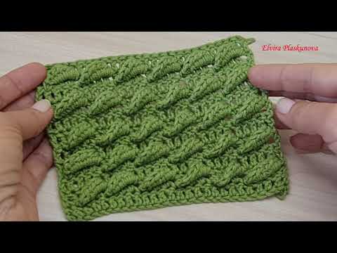 Видео: УЗОР КРЮЧКОМ *ВОЛНЫ* ПОВОРОТНЫМИ РЯДАМИ. МК для начинающих.