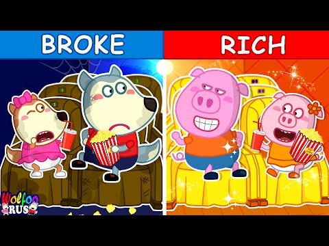 Видео: Киновызов Rich vs Broke — Веселая игра для детей | Wolfoo Russian New Episodes