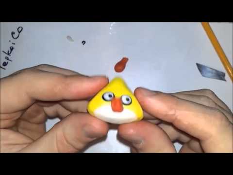 Видео: Лепим Angry Birds - желтую птичку из пластики.