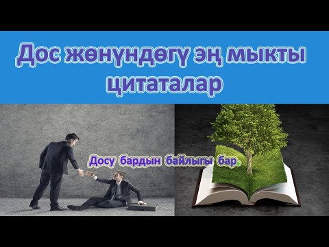 Видео: Дос жөнүндөгү табылбас цитаталар. Жашоодо 100 сомуң болгончо, 100 досуң болсун!