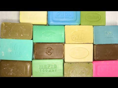 Видео: ASMR🔪Cutting soap🧼Резка хозяйственного и дегтярного мыла 🩷🤎💚💙🤍