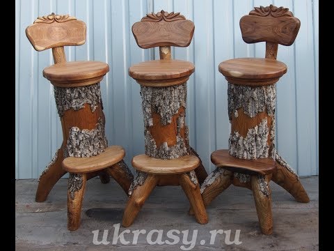 Видео: Резьба по дереву. Барные стулья из ствола сухого дерева.