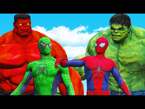 Видео: невероятный Халк против красного Халка и удивительный человек-паук против зеленого человека-паука
