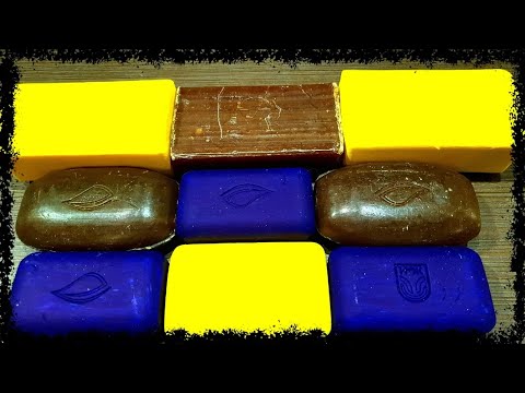Видео: CUTTING DRY AND CRUNCHING BLUE,YELLOW AND BROWN   Pезка сухого хрустящего мыла SO SATISFYING साबुन