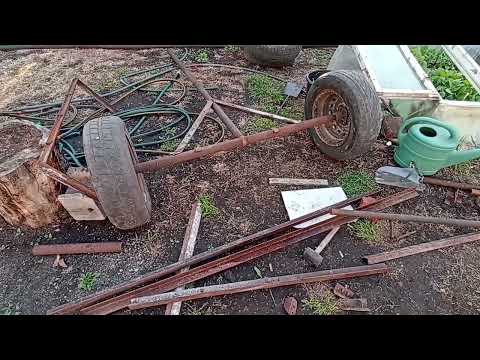 Видео: прицеп для мотоблока из хлама
