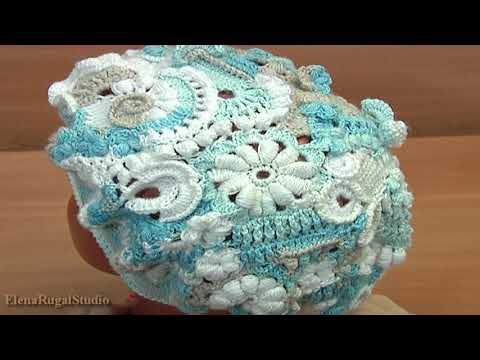 Видео: НЕЖНЫЙ БЕРЕТ в технике ФРИФОРМ/ Подробный Мастер - Класс/Уникальное вязание крючком