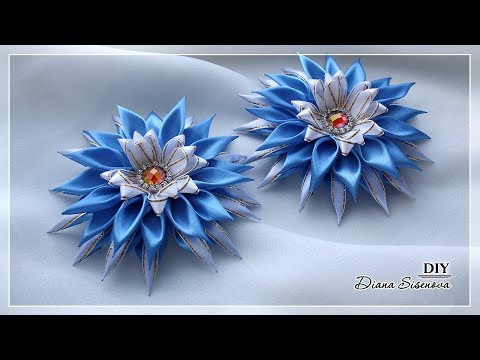 Видео: Зажимы для волос. Канзаши. МК.  DIY. Flowers. Kanzashi. HairClips.